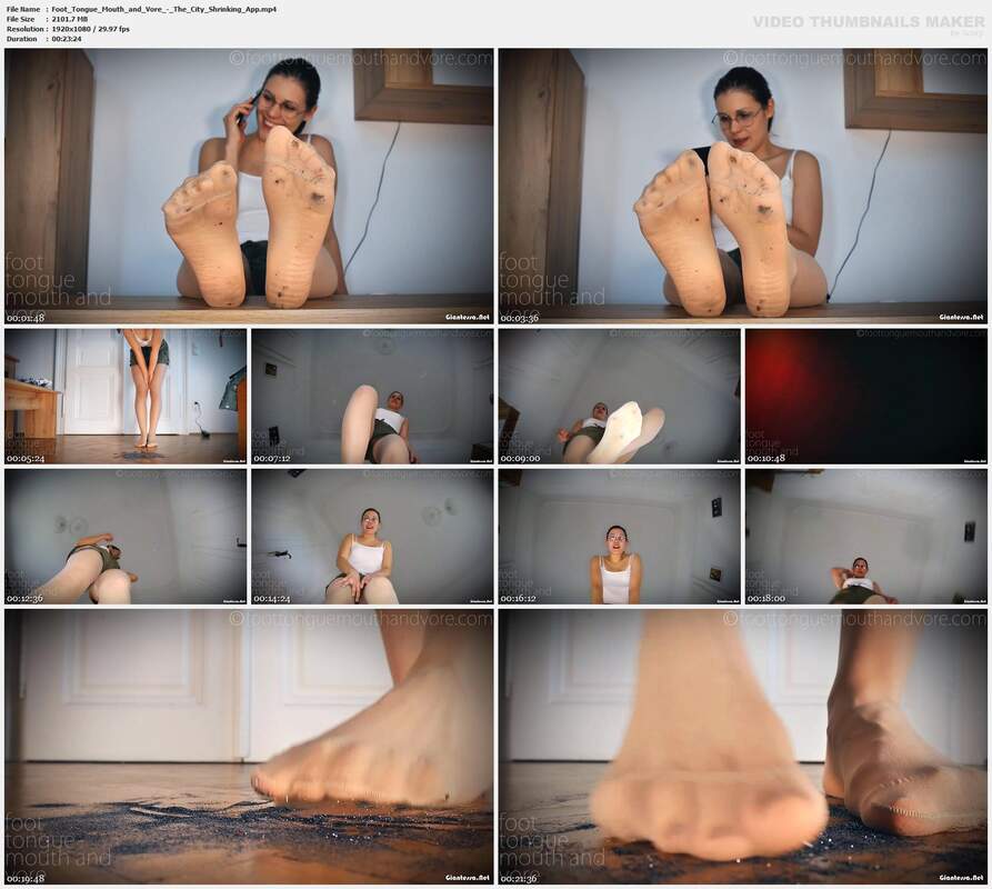 Foot Tongue Mouth and Vore - The City Shrinking App