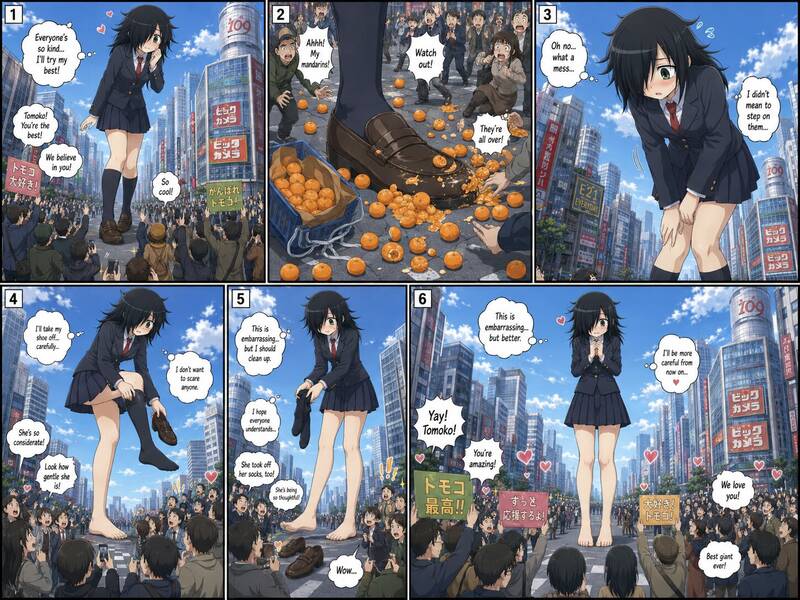 AI Generated – Giantess Tomoko Kuroki Daydream – AI-Generated Adult Art