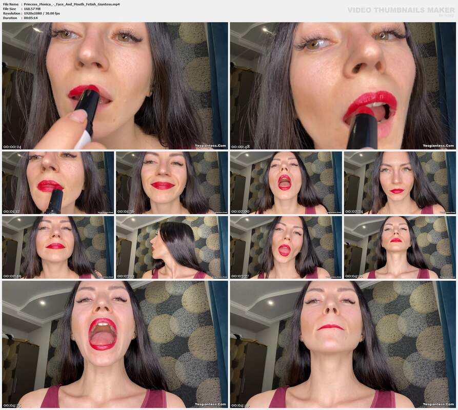Princess Monica - Face And Mouth Fetish Giantess