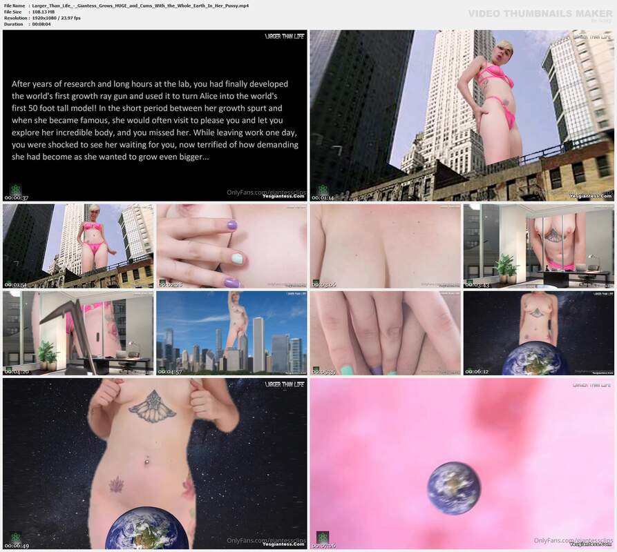 Larger Than Life - Giantess Grows HUGE and Cums With the Whole Earth In Her Pussy
