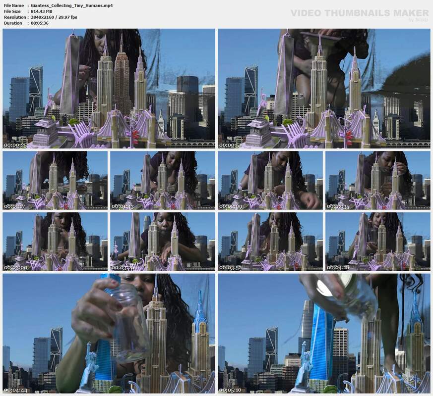 Giantess Collecting Tiny Humans
