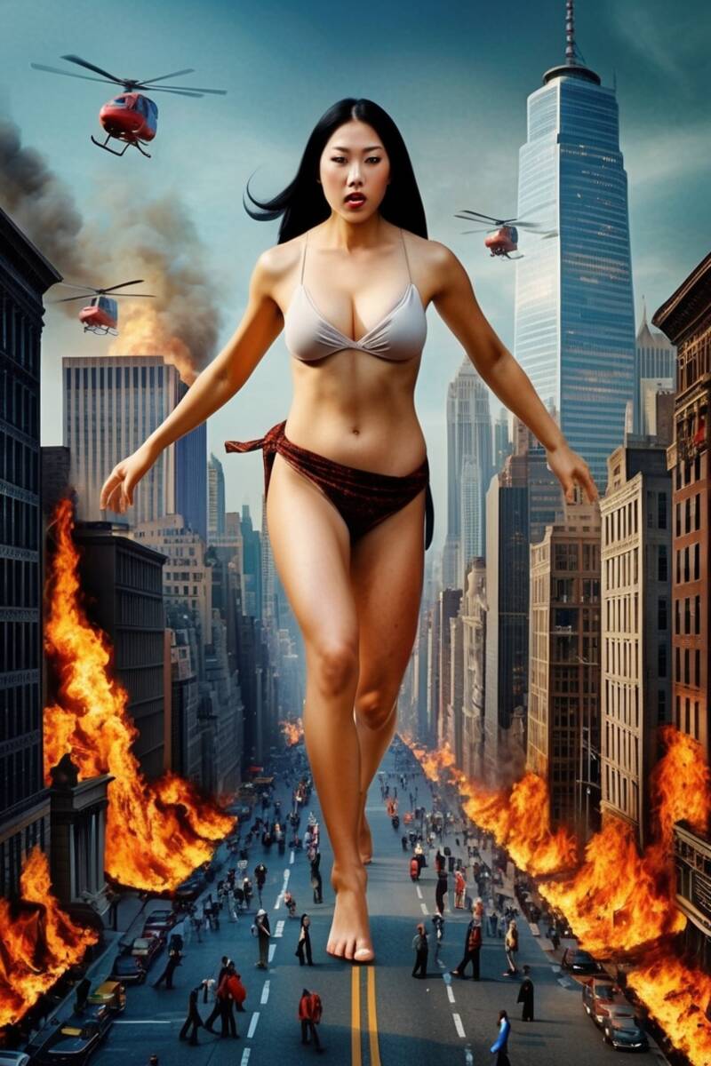 Greyhorse - Korean giantess - Animated - AI-Generated Adult Art Greyhorse - Korean giantess - Animated - AI-Generated Adult Art