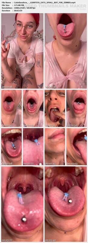 Cutielanalova - GIANTESS EATS SMALL BOY FOR DINNER