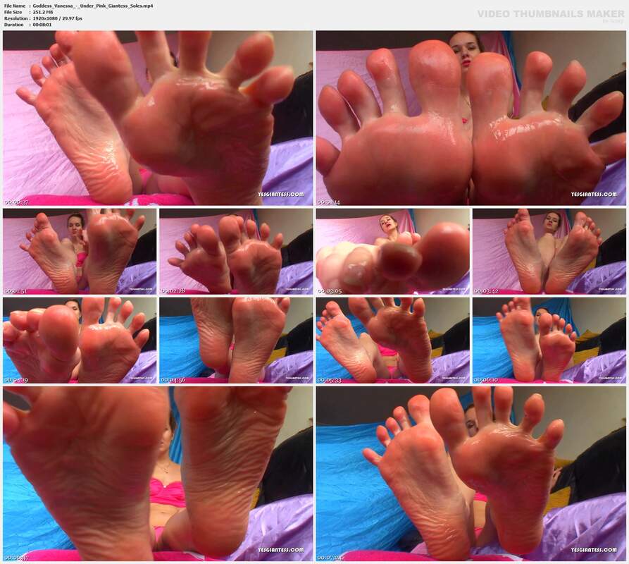 Goddess Vanessa - Under Pink Giantess Soles
