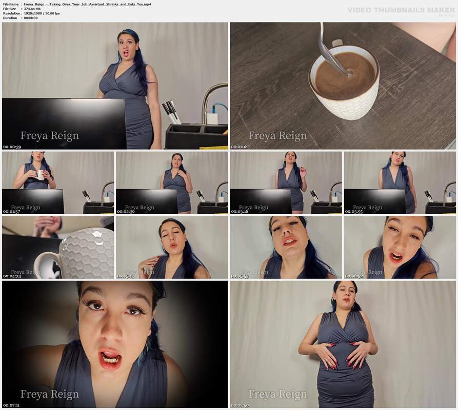Freya Reign - Taking Over Your Job Assistant Shrinks and Eats You