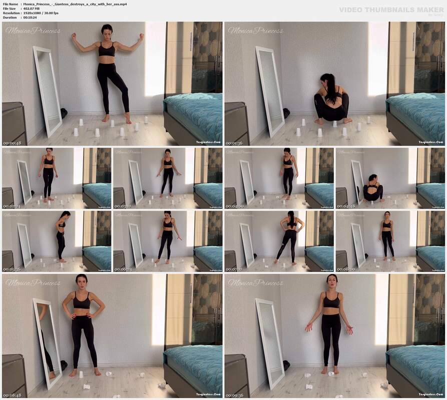Monica Princess - Giantess destroys a city with her ass