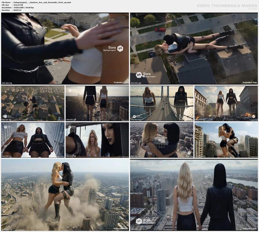 Girlsgonegiant - Giantess Ava and Demonika Meet up