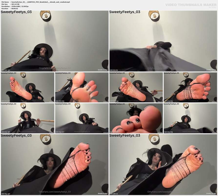 Sweetyfeetys 03 - GIANTESS POV Bewitched , shrunk and crushed