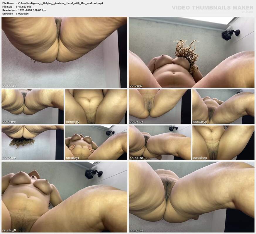 Colombianbigass - Helping giantess friend with the workout
