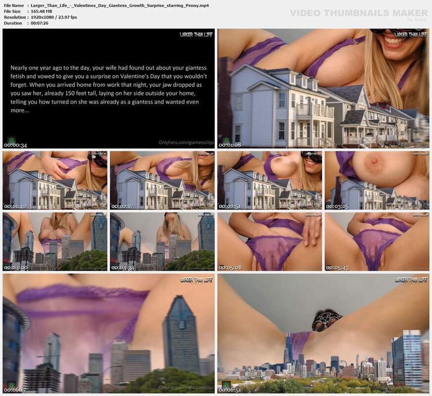 Larger Than Life - Valentines Day Giantess Growth Surprise starring Penny