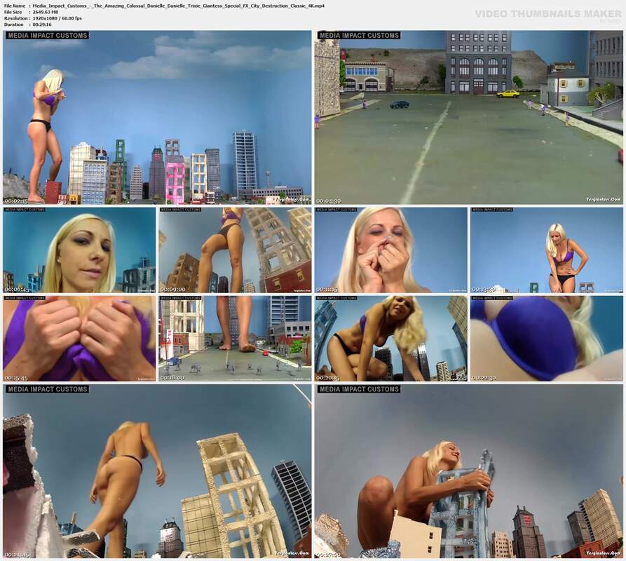 Media Impact Customs - The Amazing Colossal Danielle Danielle Trixie Giantess Special FX City Destruction Classic 4K