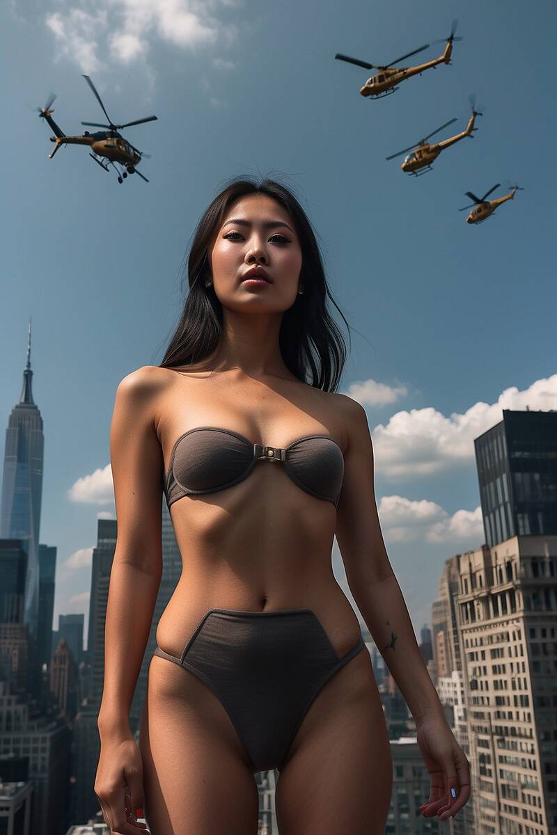 Greyhorse - Korean giantess - Animated - AI-Generated Adult Art Greyhorse - Korean giantess - Animated - AI-Generated Adult Art
