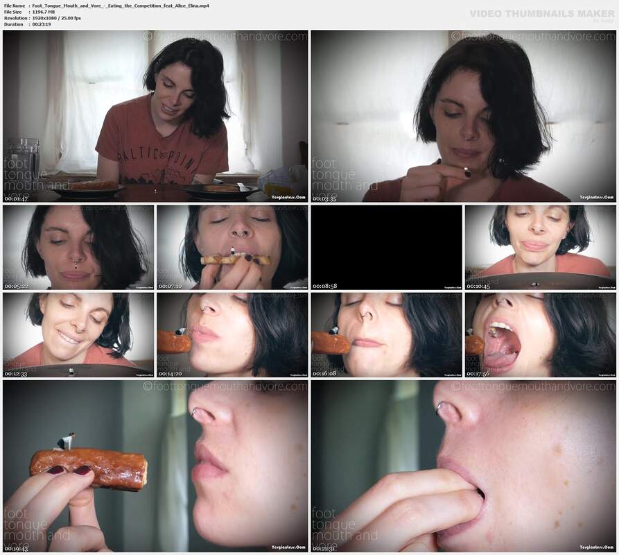 Foot Tongue Mouth and Vore - Eating the Competition feat Alice Elina