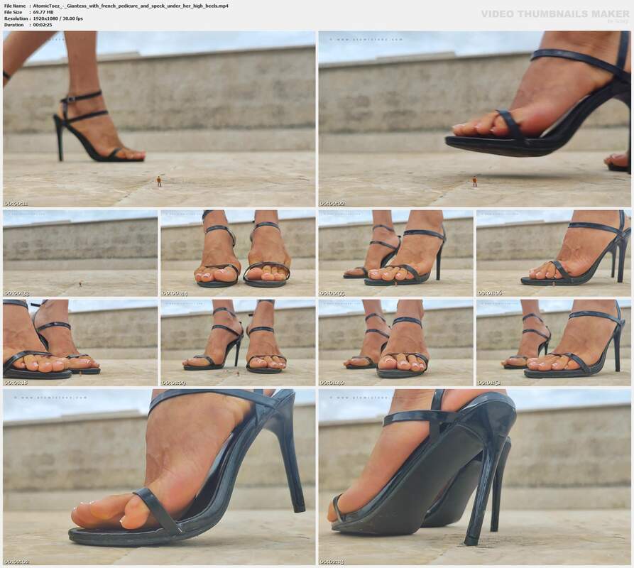 AtomicToez - Giantess with french pedicure and speck under her high heels