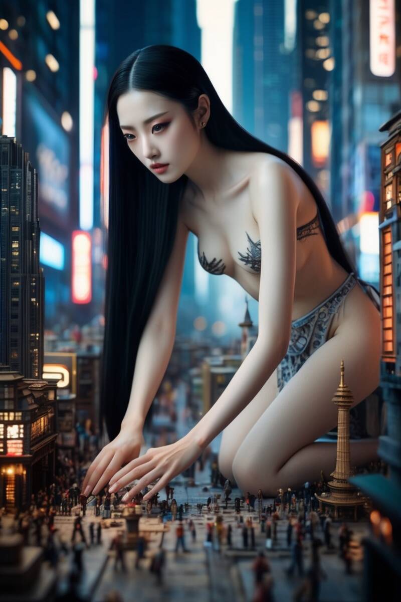 Greyhorse - Korean giantess - Animated - AI-Generated Adult Art Greyhorse - Korean giantess - Animated - AI-Generated Adult Art