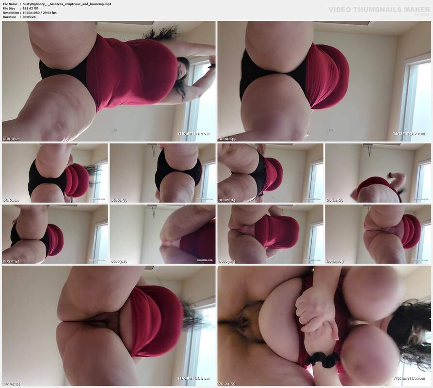 BustyBigBooty - Giantess striptease and bouncing