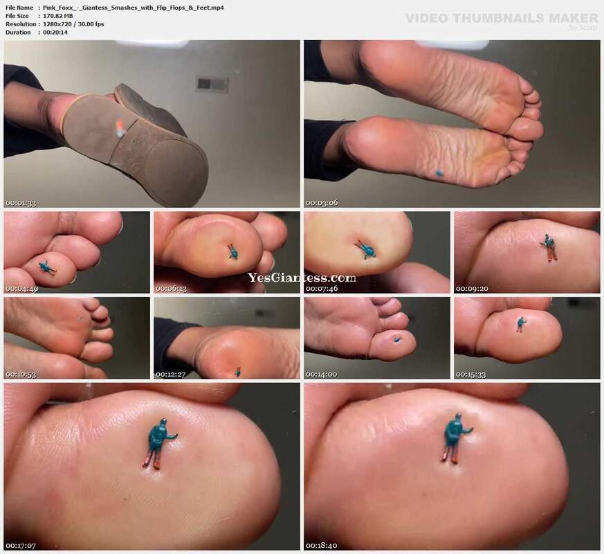 Pink Foxx - Giantess Smashes with Flip Flops  Feet