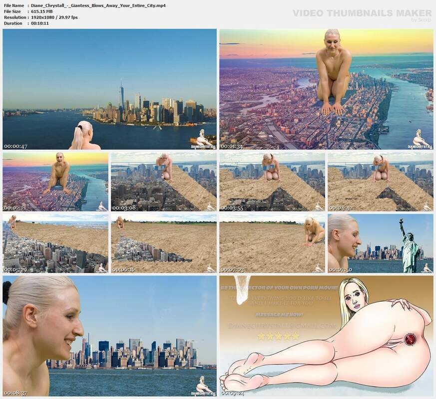 Diane Chrystall - Giantess Blows Away Your Entire City