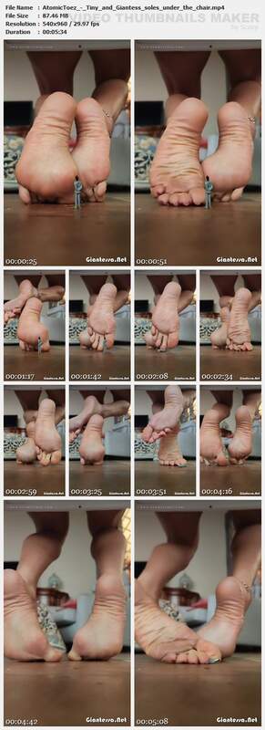 AtomicToez - Tiny and Giantess soles under the chair