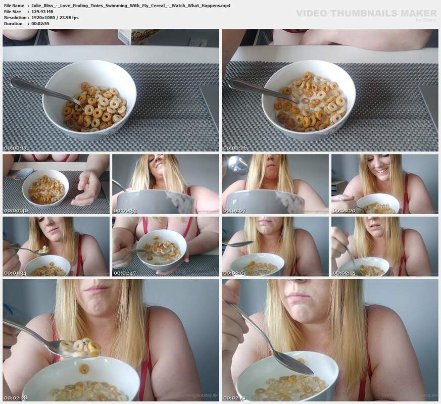 Julie Bliss - Love Finding Tinies Swimming With My Cereal - Watch What Happens