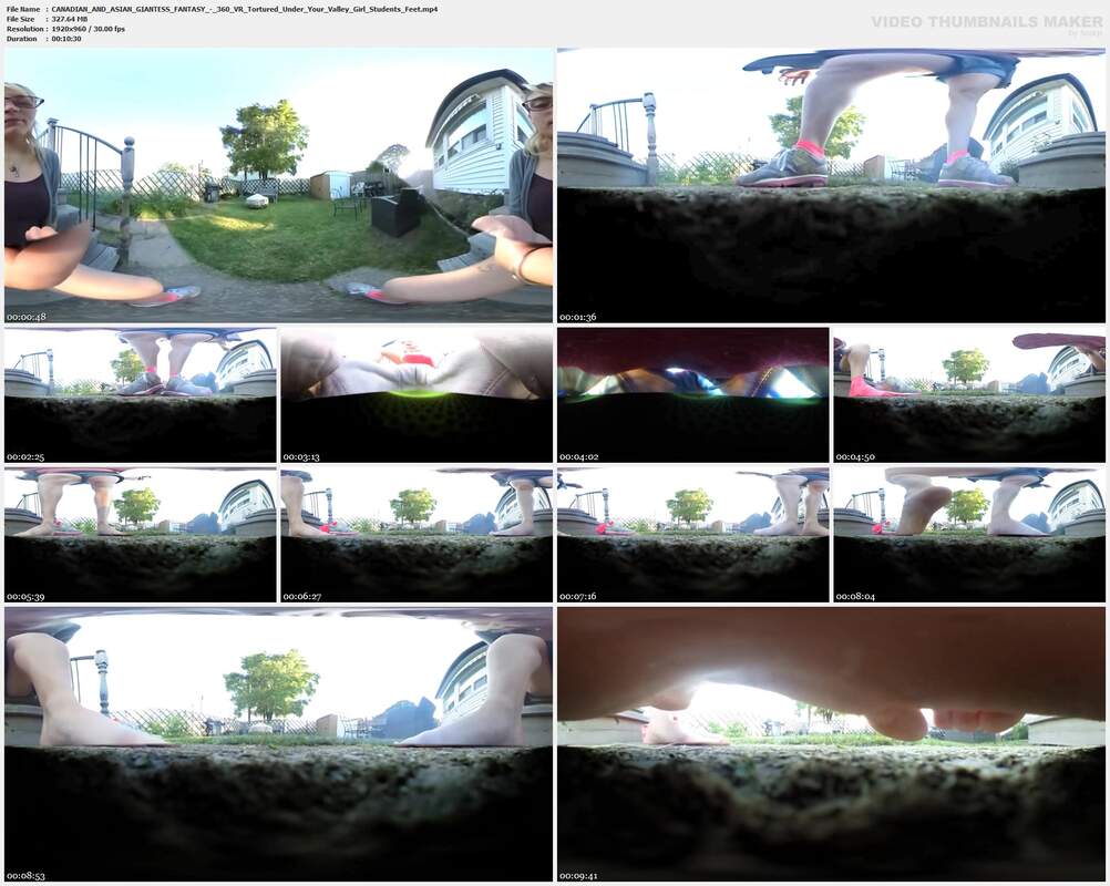 CANADIAN AND ASIAN GIANTESS FANTASY - 360 VR Tortured Under Your Valley Girl Students Feet