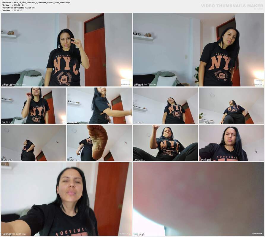 Rise Of The Giantess - Giantess Canela slow shrink