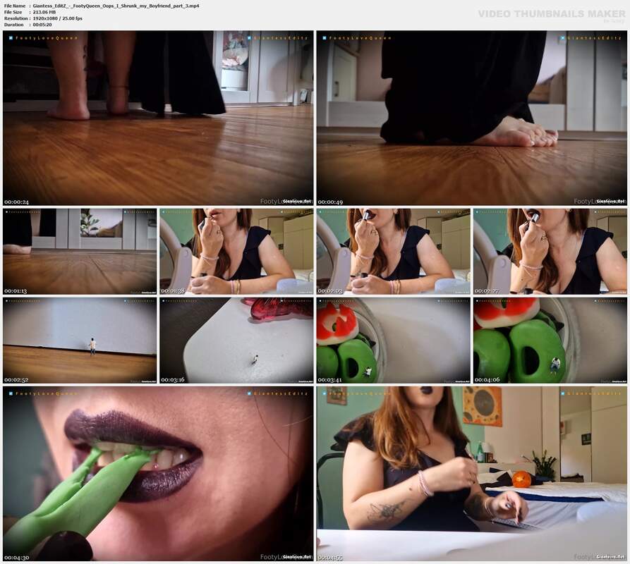 Giantess EditZ - FootyQueen Oops I Shrunk my Boyfriend part 3