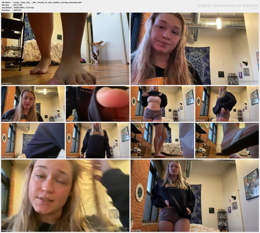 Larger Than Life - She Turned Us into Clothes starring Amanda