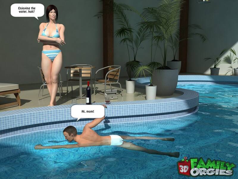 DFamilyOrgies - Poolside Fuck With Mother