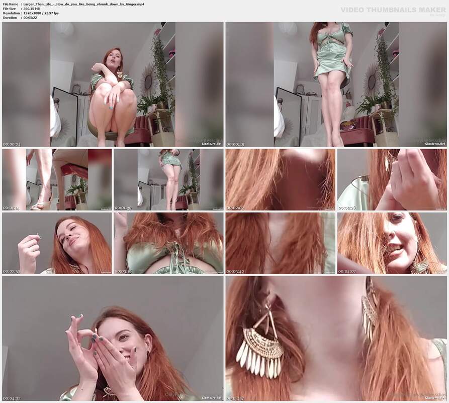 Larger Than Life - How do you like being shrunk down by Ginger