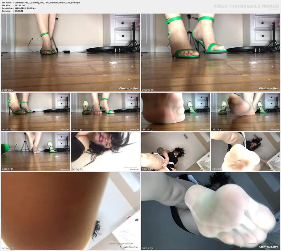 Giantessa789 - Looking for Tiny Intruder Under the Bed