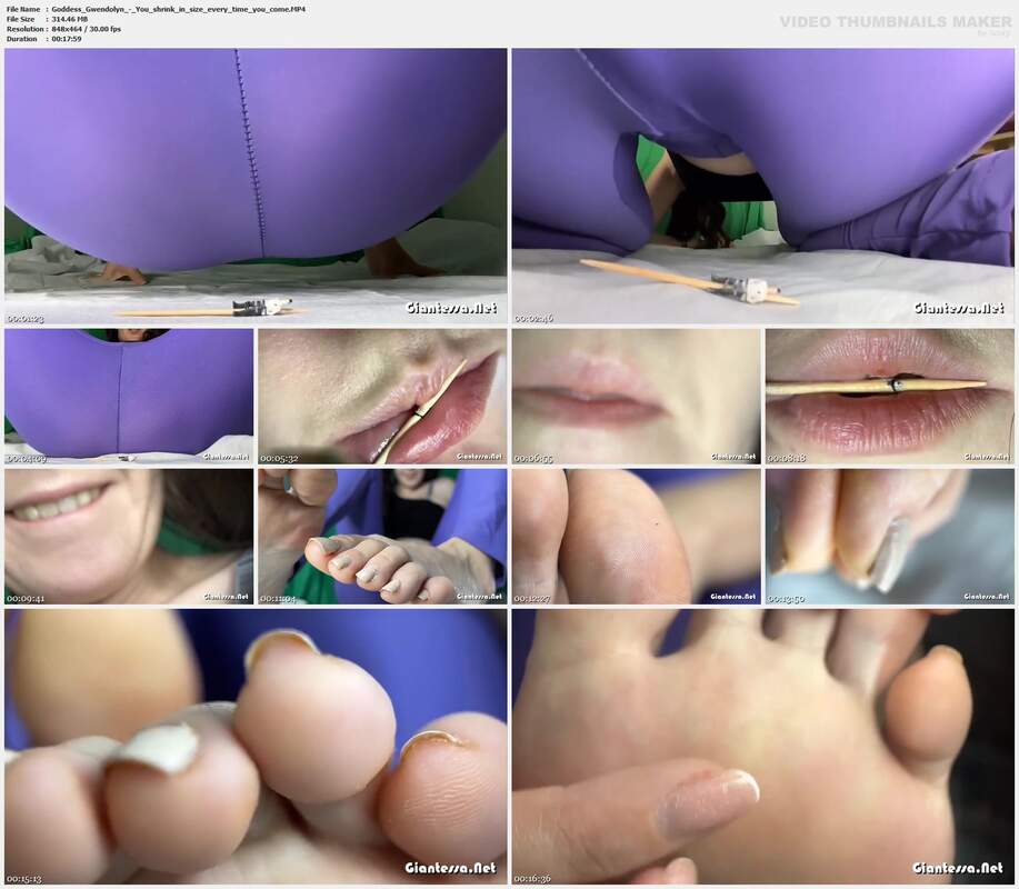 Goddess Gwendolyn - You shrink in size every time you come