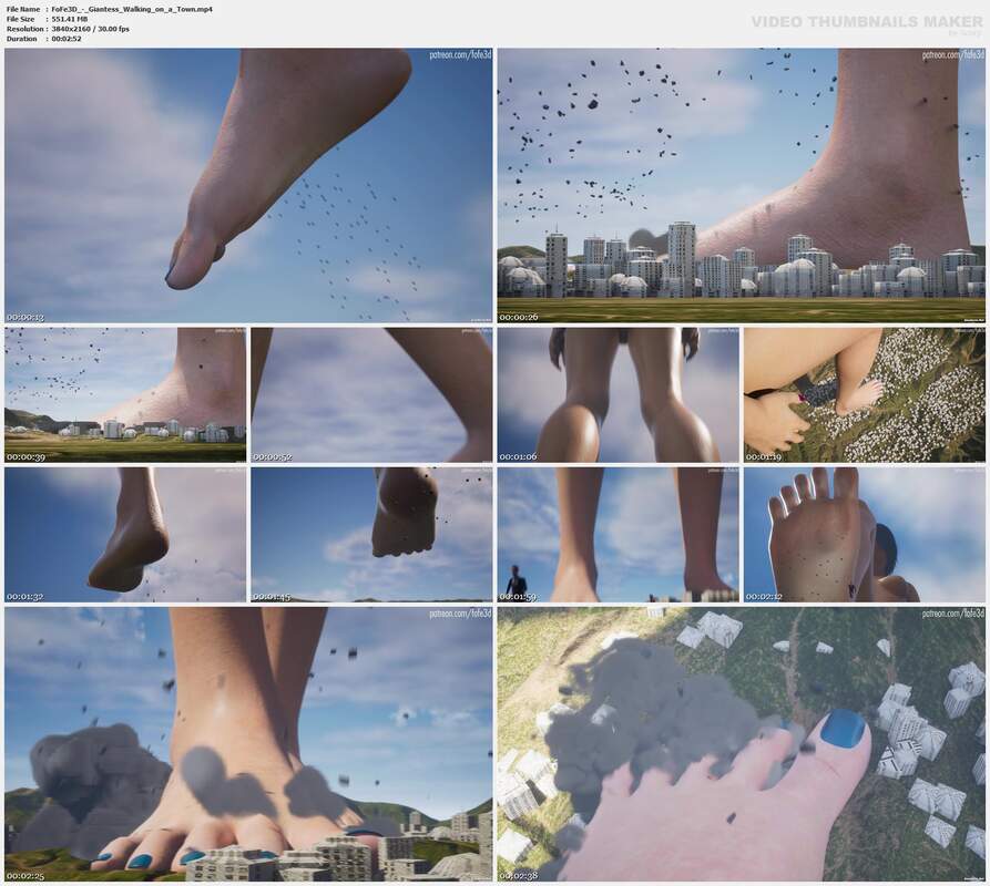 FoFe3D - Giantess Walking on a Town