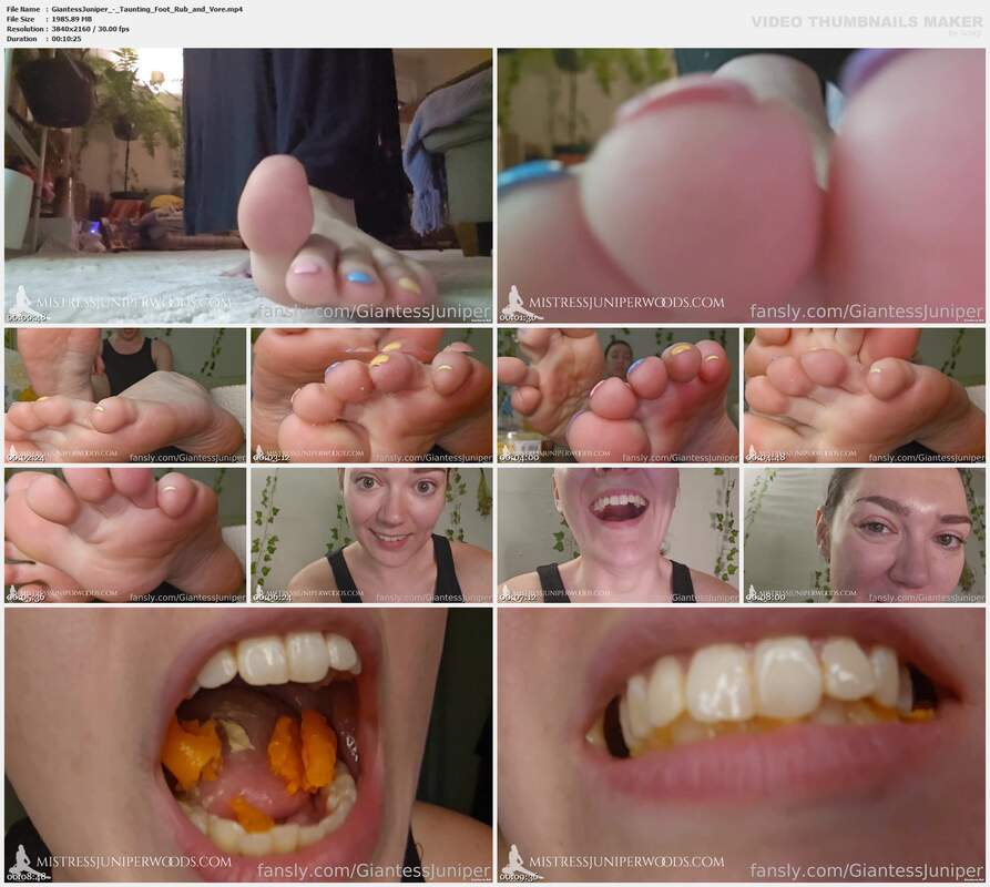 GiantessJuniper - Taunting Foot Rub and Vore