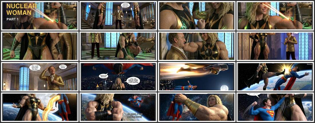 3DMuscleComics - Nuclear Woman Parts 1-4
