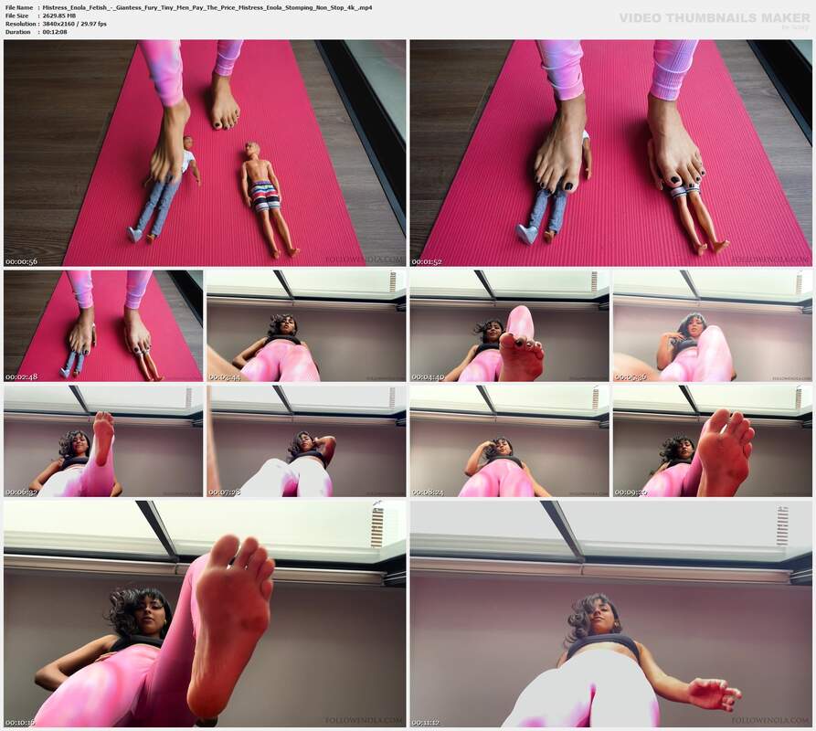 Mistress Enola Fetish - Giantess Fury Tiny Men Pay The Price Mistress Enola Stomping Non Stop 4k