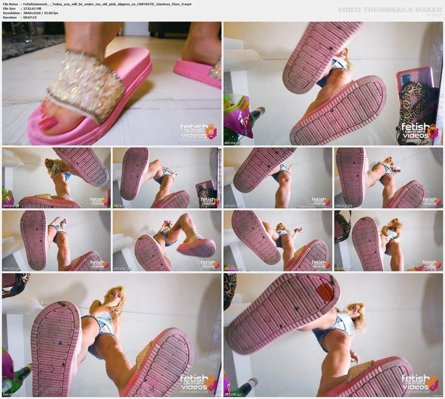 Fetishtainment - Today you will be under my old pink slippers so FANTASTIC Giantess Floor V