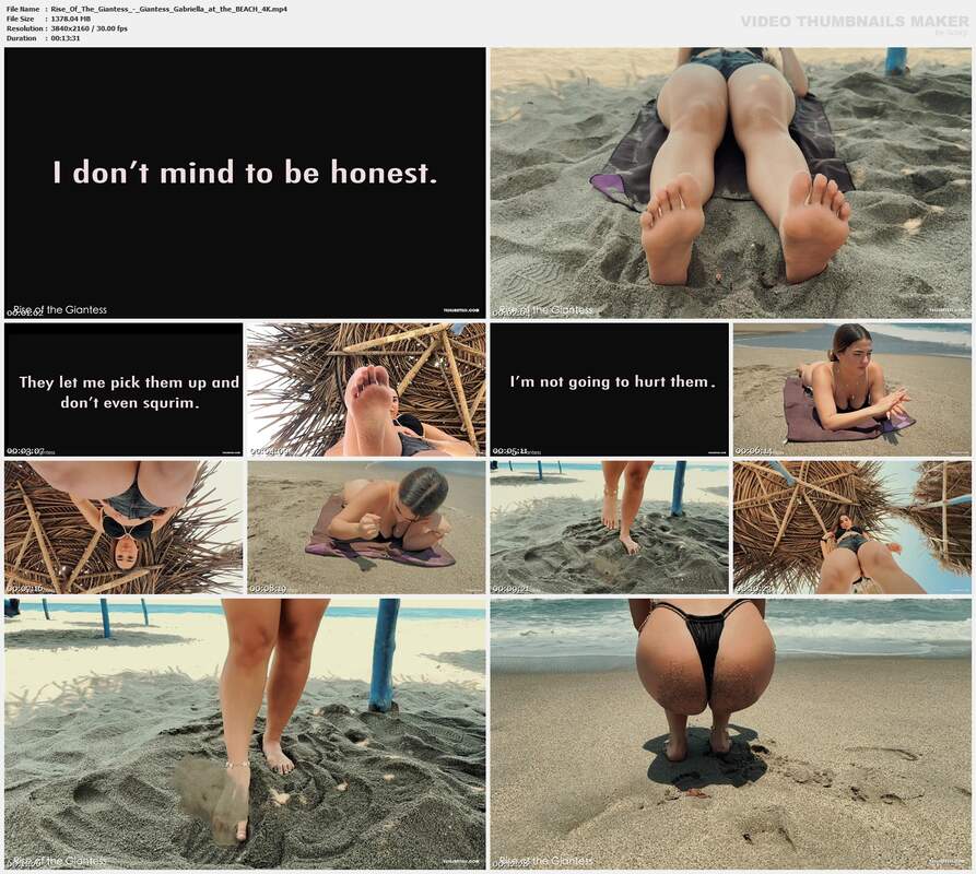 Rise Of The Giantess - Giantess Gabriella at the BEACH 4K