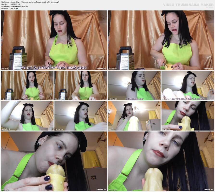 Anna Sky - Giantess cooks delicious meat with chees
